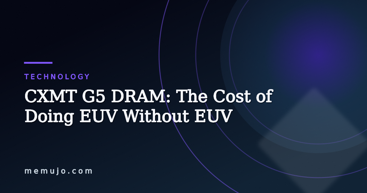 CXMT G5 DRAM: The Cost of Doing EUV Without EUV